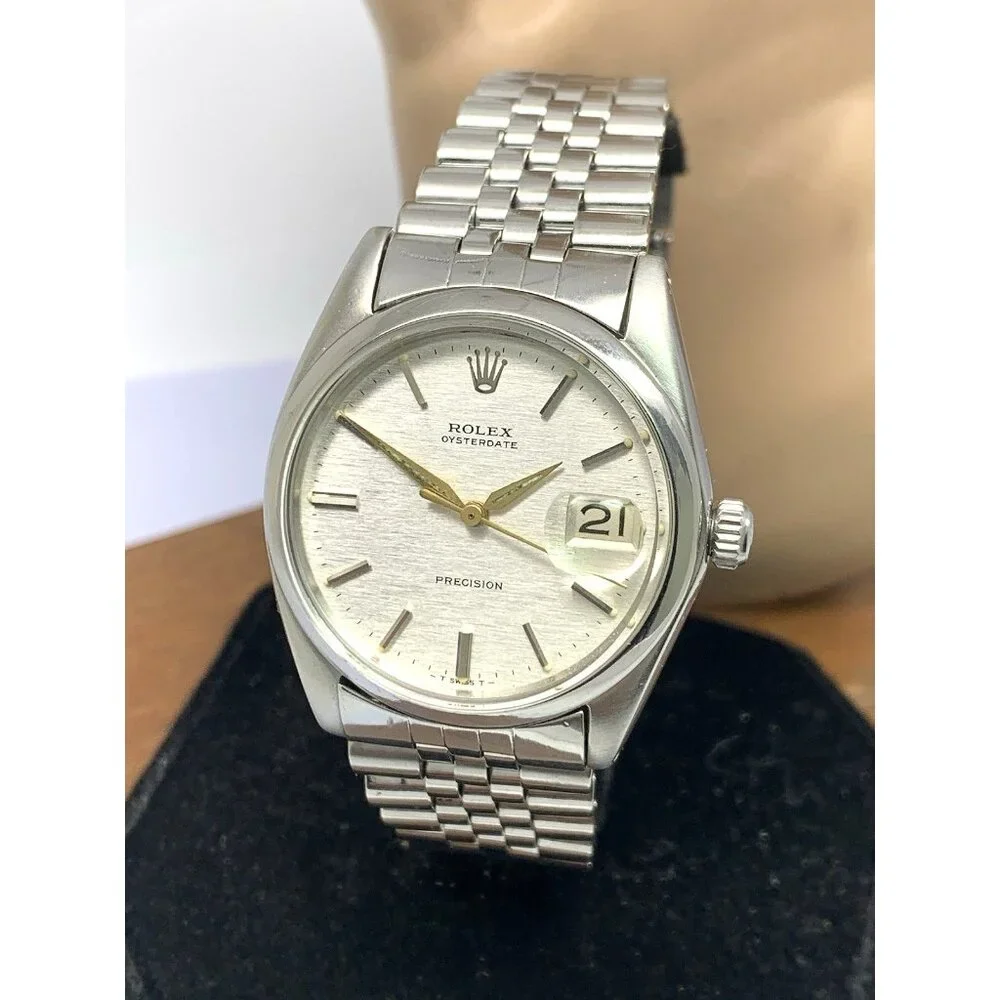 Rolex OysterDate Men's Watch 6694 Swiss Mechanical 60's Silver Stainless Steel